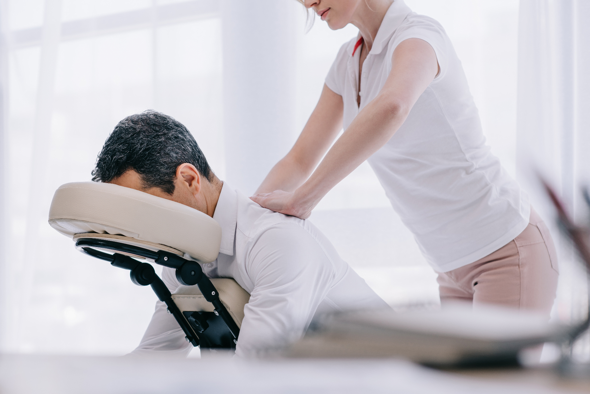 Corporate chair massage in the workplace